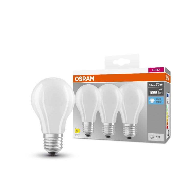3er Pack OSRAM LED BASE E27 Lampe matt 7,5W Ersatz für 75W neutralweiß 4000K